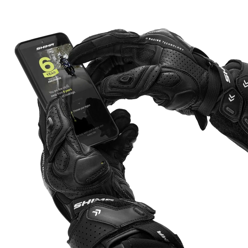 Gants de moto Shima RS-3 noirs