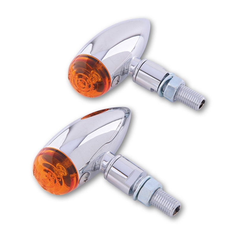 Clignotants moto Highsider Smart Micro-bullet chromés