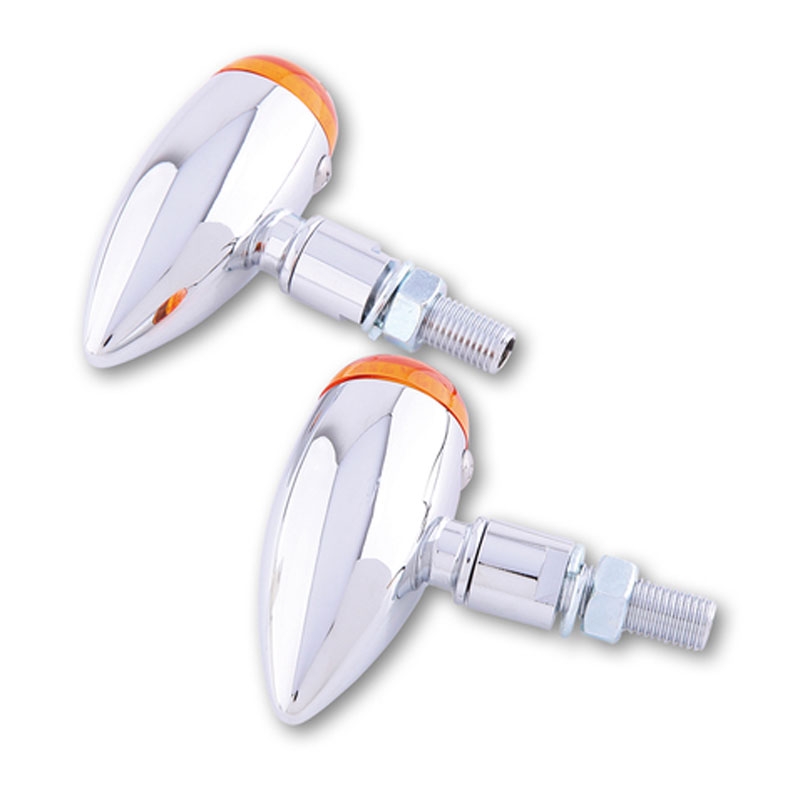 Clignotants moto Highsider Smart Micro-bullet chromés