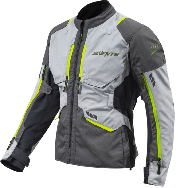 Veste moto Tanami Seventy Degrees SD-JT67 noir-gris-jaune fluo