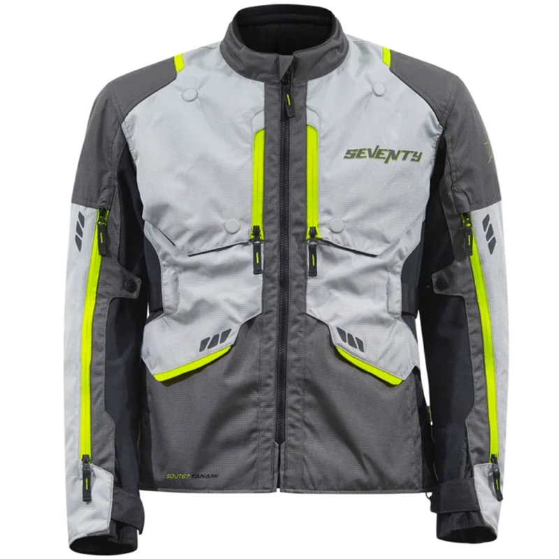 Veste moto Tanami Seventy Degrees SD-JT67 noir-gris-jaune fluo