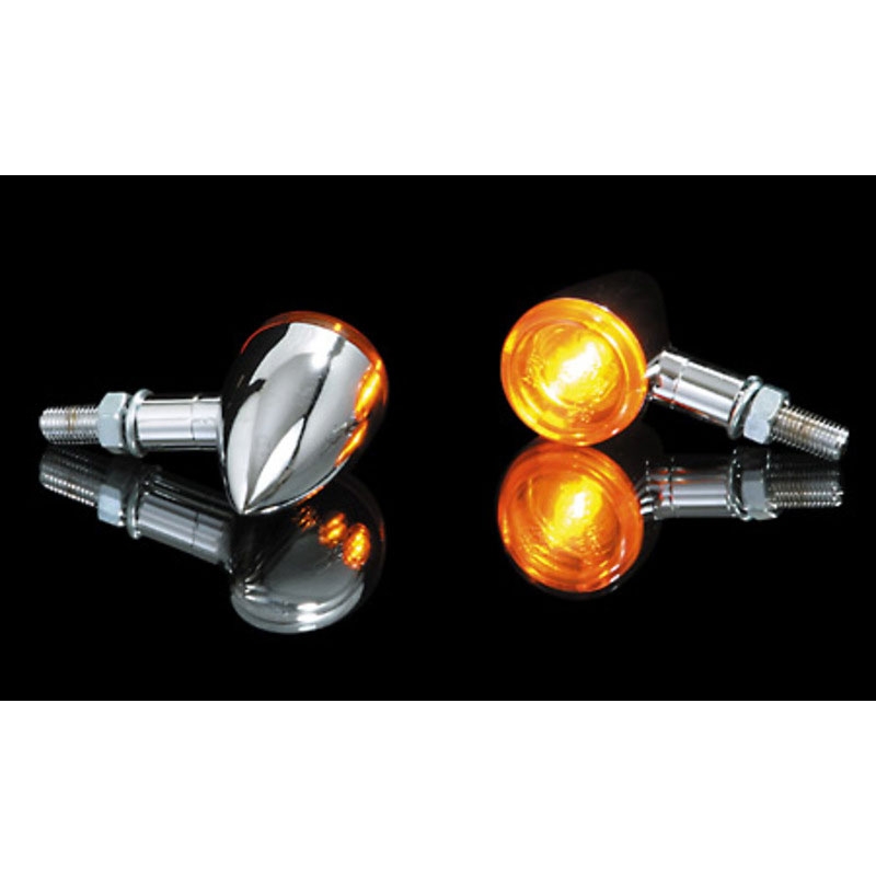 Clignotants moto Highsider Smart Mini Bullet chromés