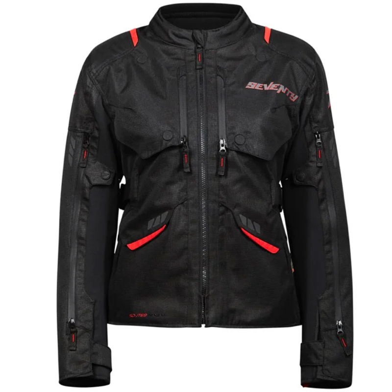 Veste moto femme Seventy Degrees SD-JT69 Tanami noir-rouge
