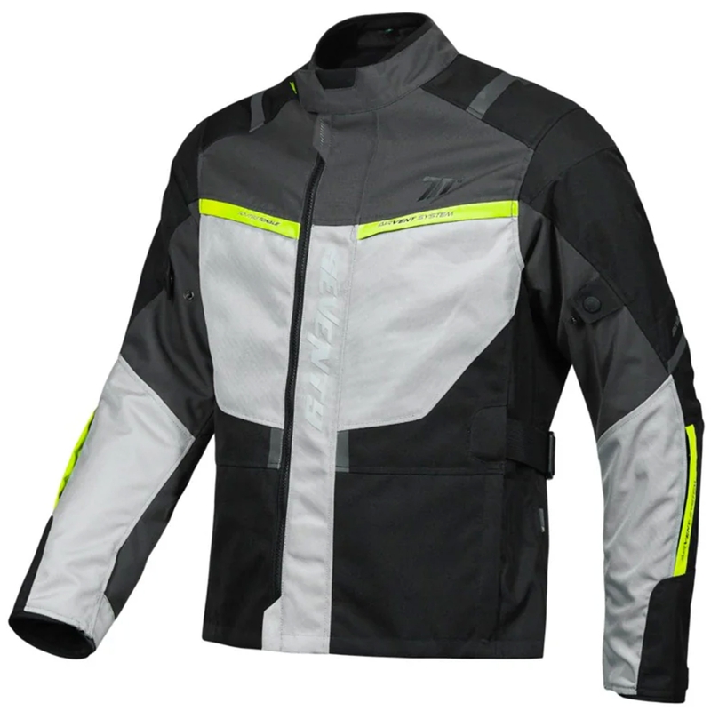 Blouson moto Seventy Degrees SD-JT83 Tonale noir-gris-jaune fluo