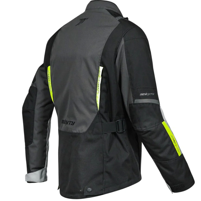 Blouson moto Seventy Degrees SD-JT83 Tonale noir-gris-jaune fluo