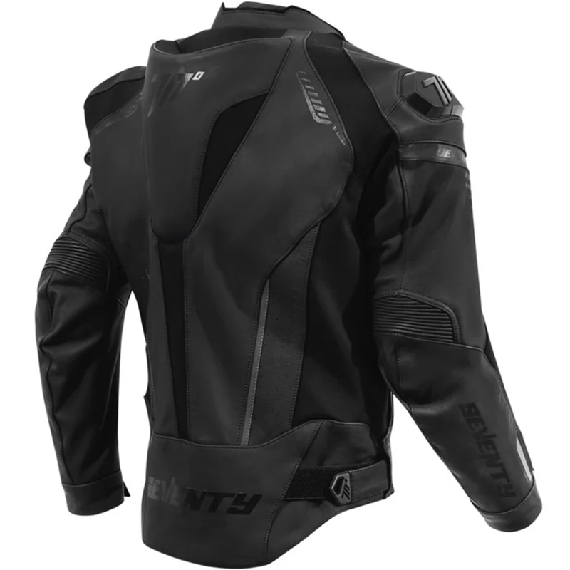 Blouson moto en cuir Seventy Degrees SD-JL24 Spoiler noir