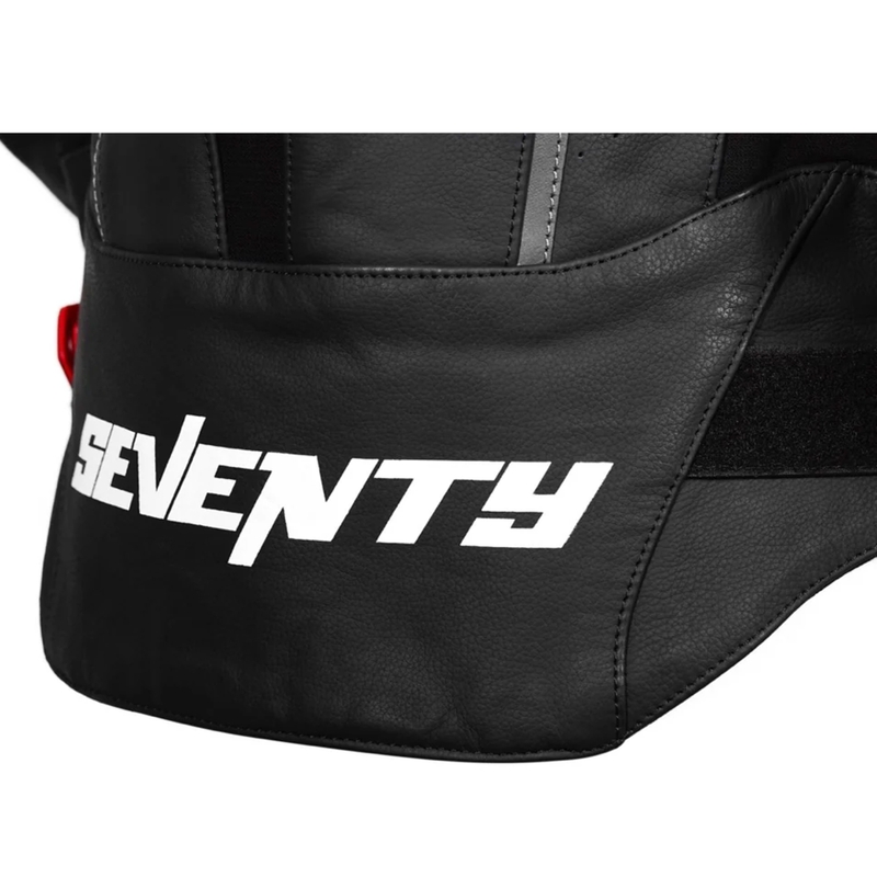 Blouson moto en cuir Seventy Degrees SD-JL24 Spoiler noir-rouge