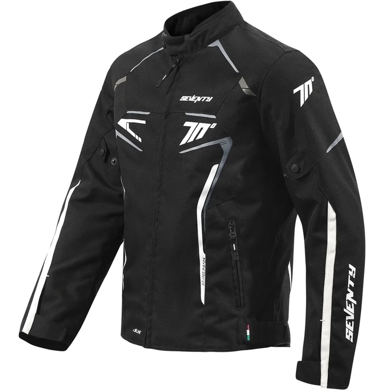 Veste moto Seventy Degrees SD-JR65 Piston noir-gris-blanc