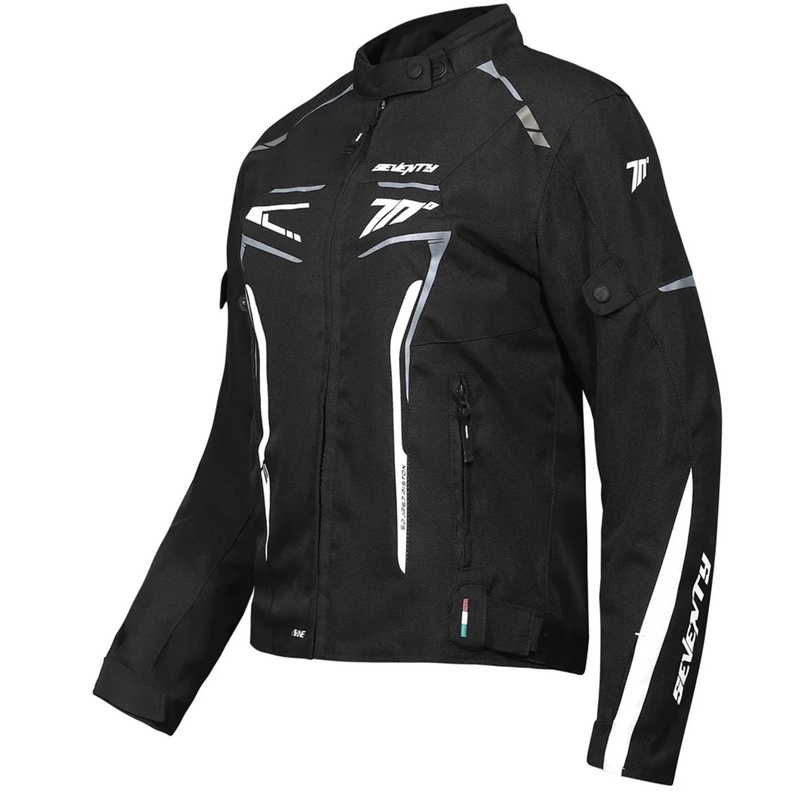 Veste moto femme Seventy Degrees SD-JR67 Piston noir-gris-blanc