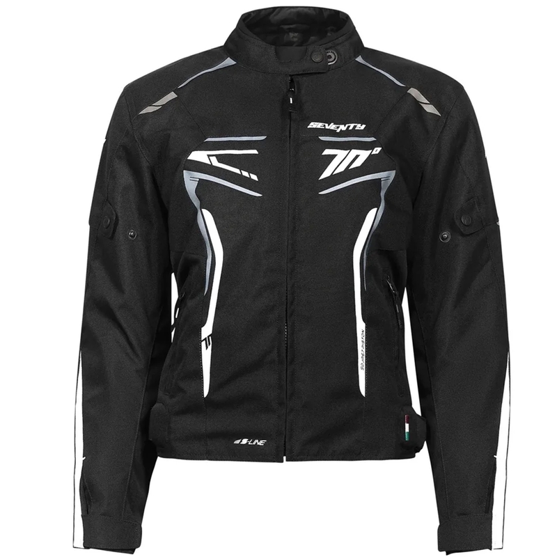 Veste moto femme Seventy Degrees SD-JR67 Piston noir-gris-blanc
