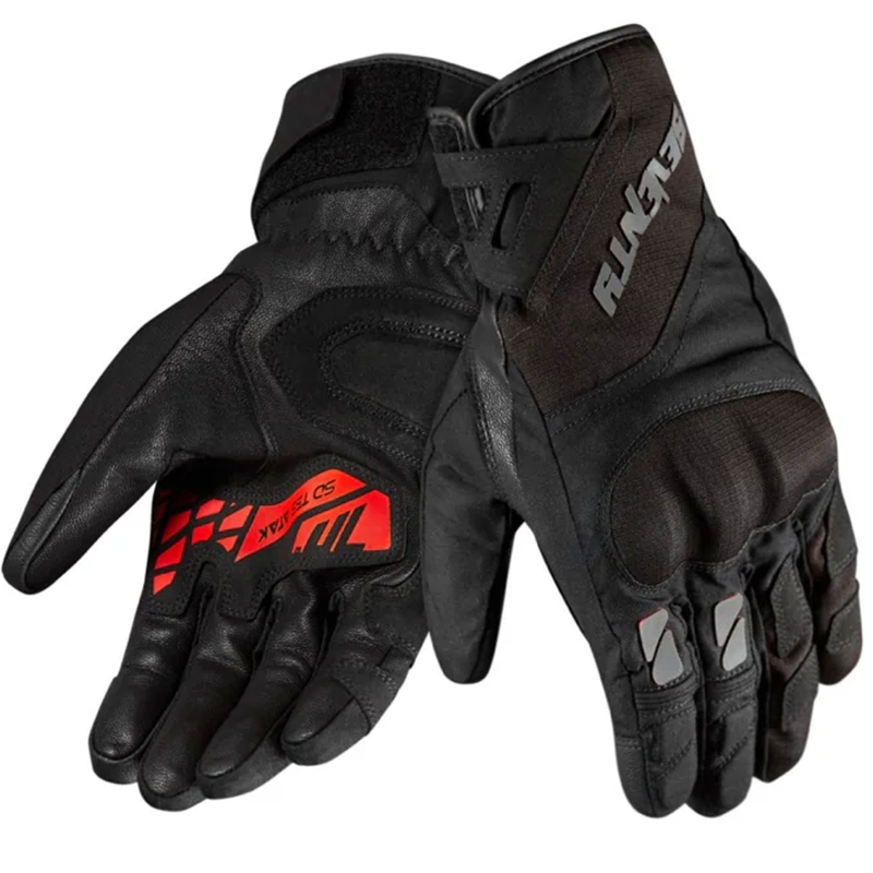 Gants de moto Seventy Degrees SD-T55 Atak noir-rouge