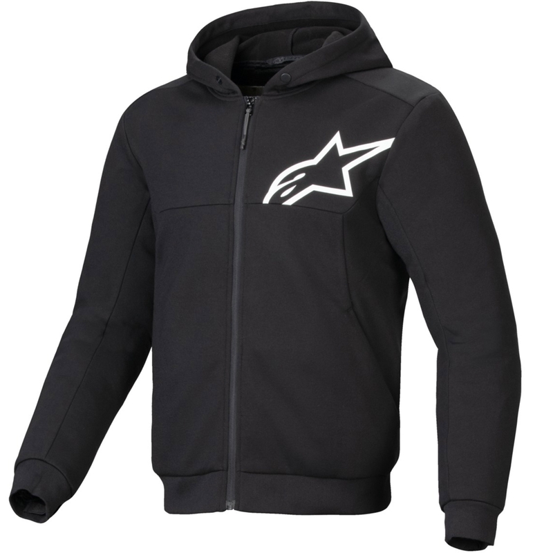 Sweat-shirt moto Alpinestars Chrome V2 Sport noir-blanc