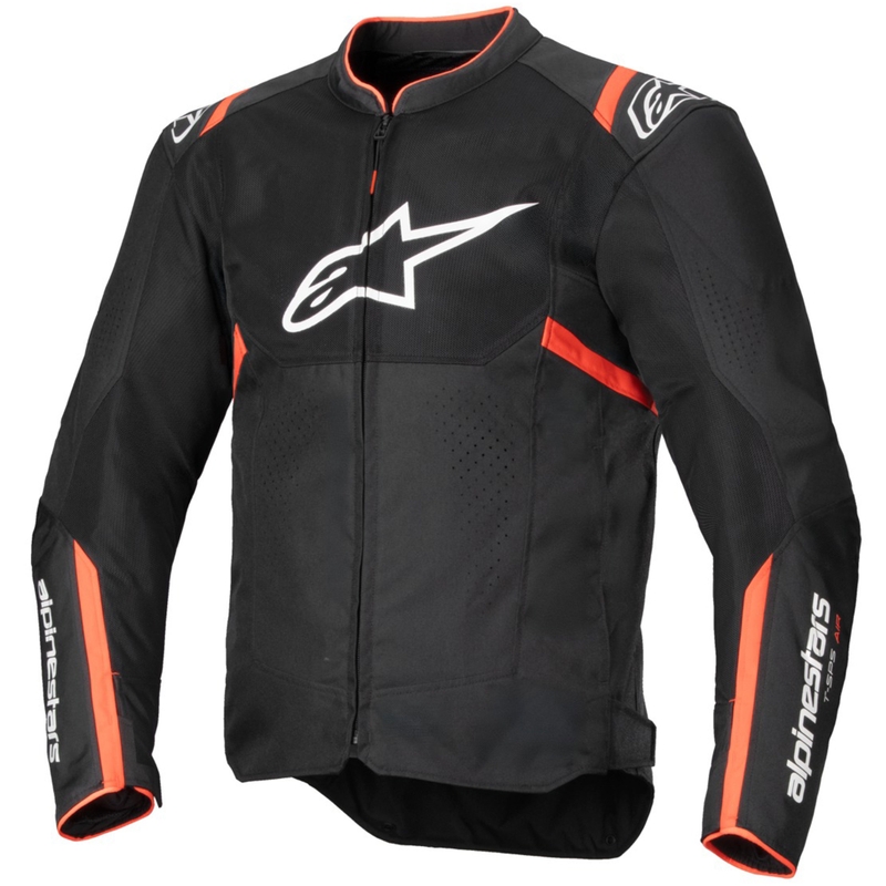 Blouson de moto Alpinestars T-SPS Air V2 noir et rouge fluo