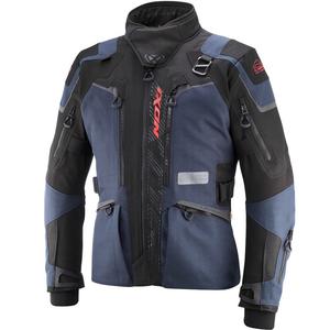 Veste moto IXON Odin bleu-noir-rouge fluo