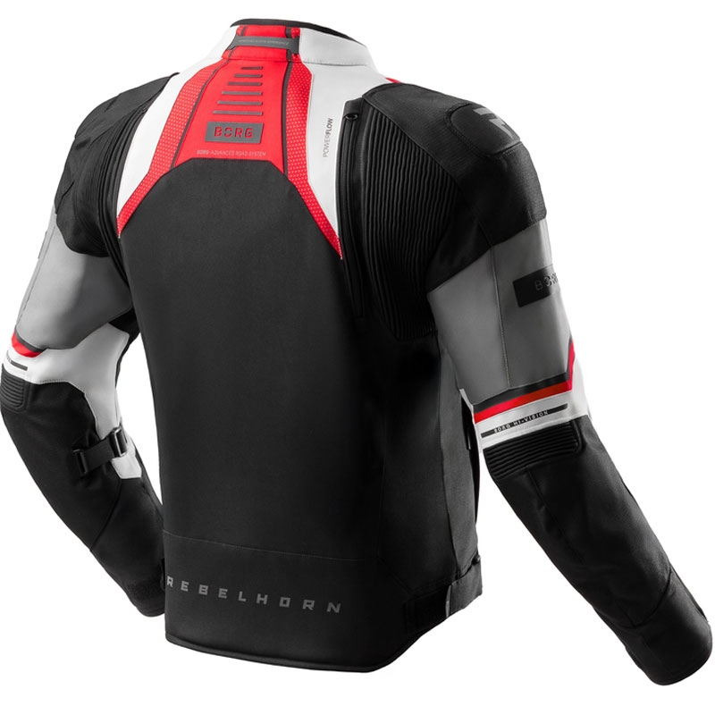 Veste de moto Rebelhorn Borg II noir-gris-rouge
