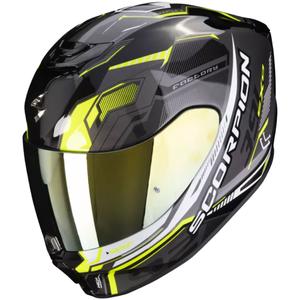 Casque moto intégral Scorpion EXO-391 Haut noir-argent-jaune fluo
