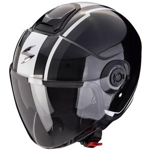 Casque moto ouvert Scorpion CORPION EXO-CITY II VEL métallique noir et blanc