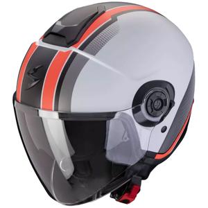 Casque moto ouvert Scorpion CORPION EXO-CITY II VEL gris-rouge mat