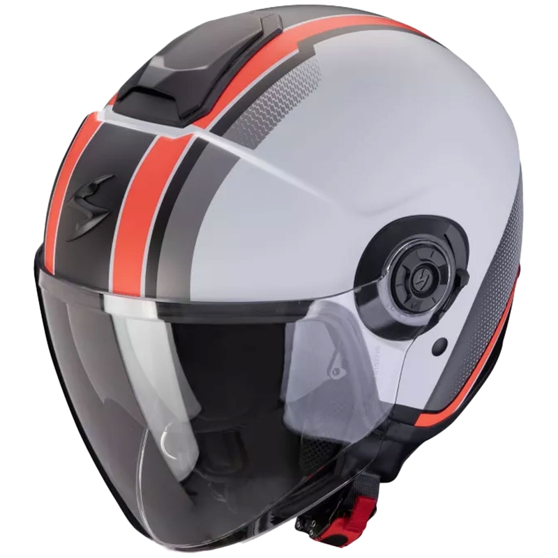 Casque moto ouvert Scorpion CORPION EXO-CITY II VEL gris-rouge mat