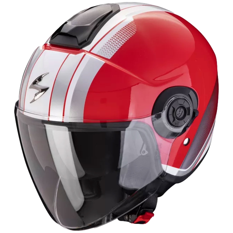 Casque moto ouvert Scorpion EXO-CITY II VEL rouge et blanc soldes