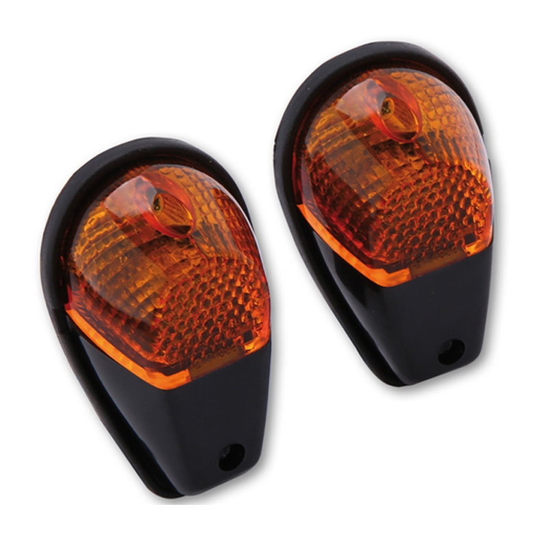 Clignotant moto Highsider Smart 12V/21W noir-orange