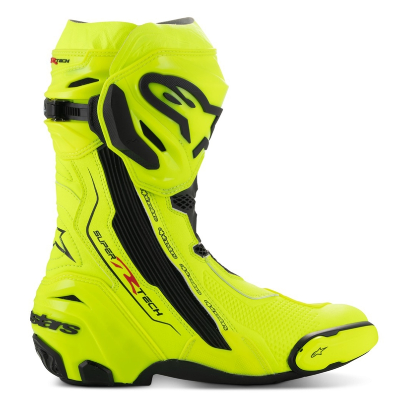 Bottes moto Alpinestars Supertech R jaune fluo-noir