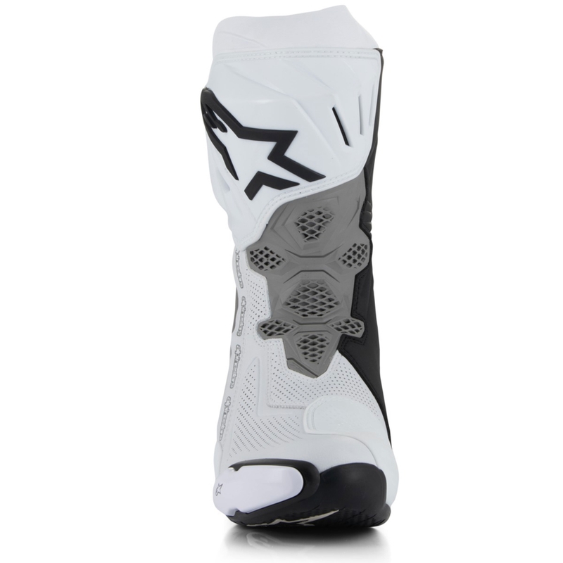 Bottes de moto ventilées Alpinestars Supertech R, blanc-gris clair-noir