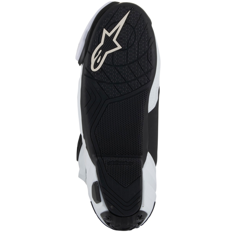 Bottes de moto ventilées Alpinestars Supertech R, blanc-gris clair-noir