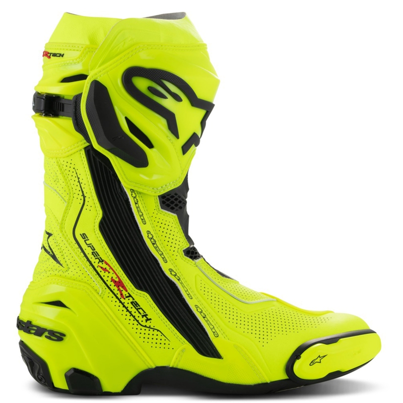 Bottes de moto Alpinestars Supertech R Vented jaune fluo-noir
