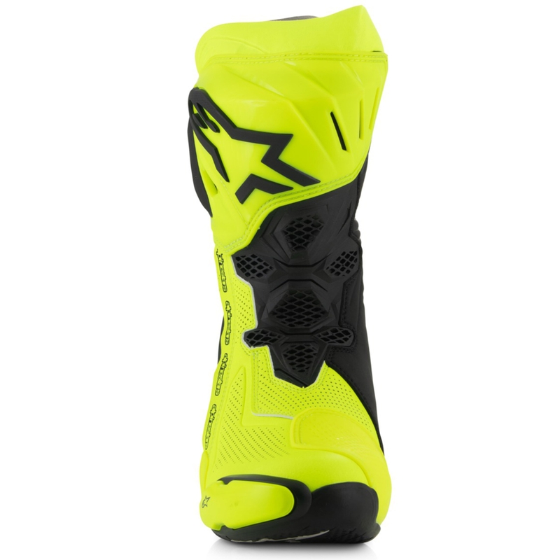 Bottes de moto Alpinestars Supertech R Vented jaune fluo-noir