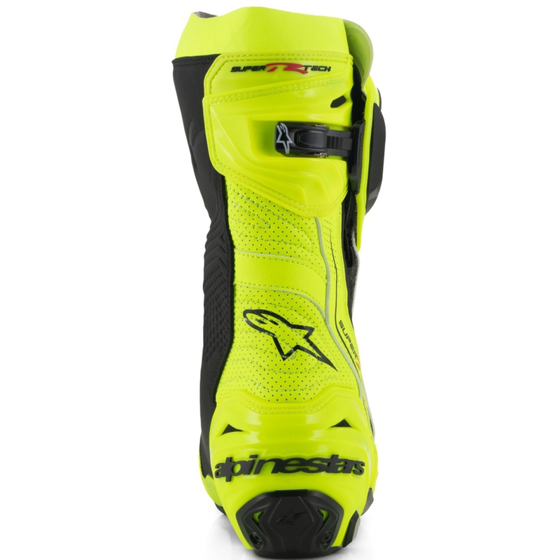 Bottes de moto Alpinestars Supertech R Vented jaune fluo-noir