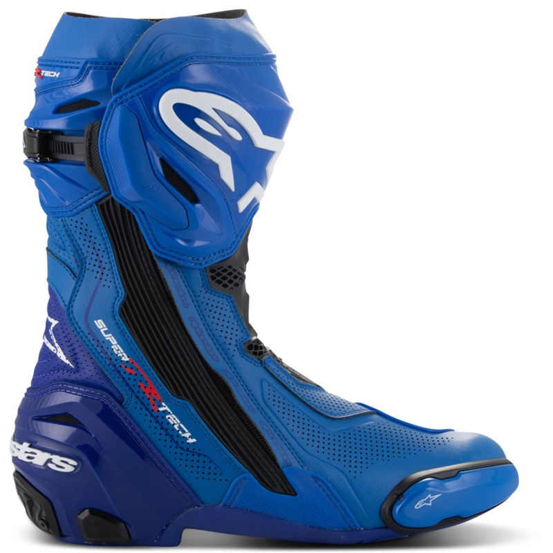 Bottes de moto ventilées Alpinestars Supertech R Bleu-Noir