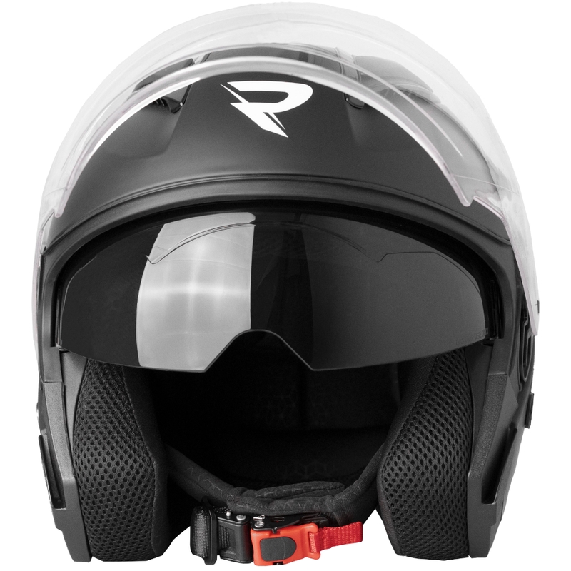 Casque moto jet Street Racer Sonic noir mat-jaune fluo - II. qualité