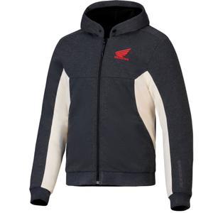 Sweat à capuche sport Alpinestars Chrome V3 Honda Collection Gris foncé-Crème-Rouge