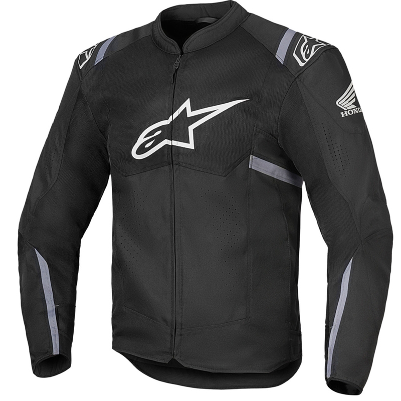 Blouson moto Alpinestars T-SPS Air V2, collection Honda, noir-gris-blanc