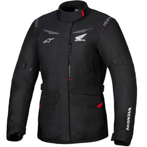 Blouson moto imperméable femme Alpinestars Stella ST-1 collection Honda noir-rouge