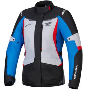Blouson moto imperméable femme Alpinestars Stella ST-1 collection Honda gris-bleu-noir-rouge