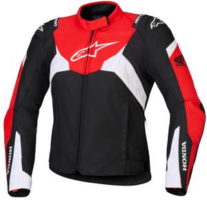 Veste de moto imperméable pour femme Alpinestars Stella T-Jaws V4, collection Honda, noir, rouge et blanc