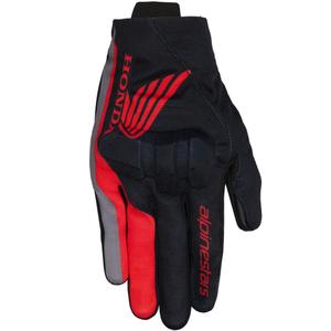 Gants moto Alpinestars Reef V2, collection Honda, noir, rouge et gris