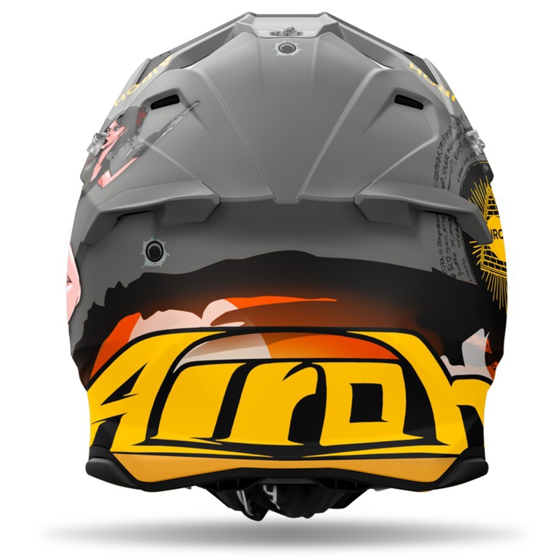 Casque de motocross Airoh Twist 3 Adventure gris-jaune