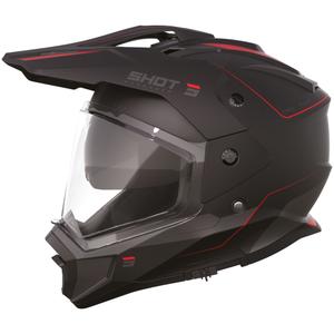 Casque moto enduro Shot Trek Rally noir-rouge mat
