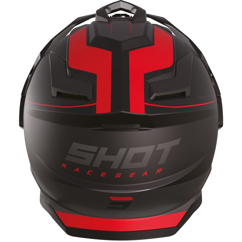 Casque moto enduro Shot Trek Rally noir-rouge mat