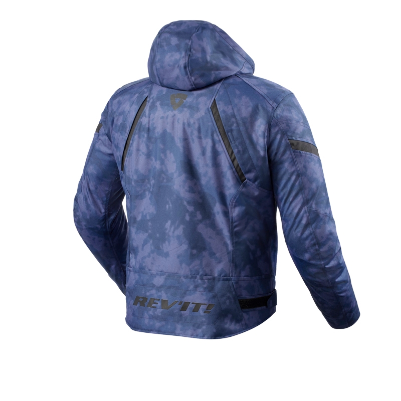 Revit Flare 3 H2O camo blue motorcycle jacket