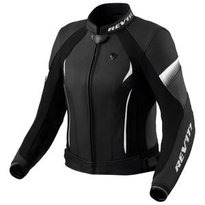 Veste en cuir noir et blanc Revit Xena 4 pour femme