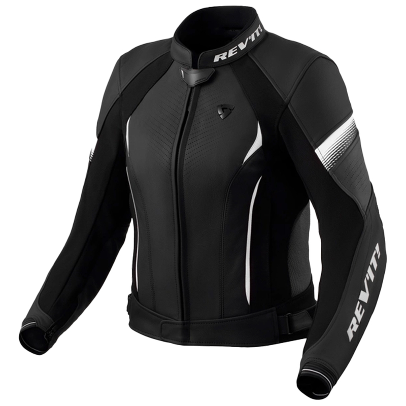 Veste en cuir noir et blanc Revit Xena 4 pour femme