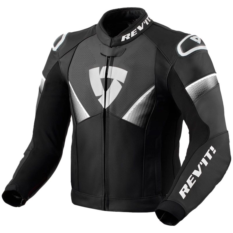 Veste moto en cuir Revit Argon 2 noir-blanc