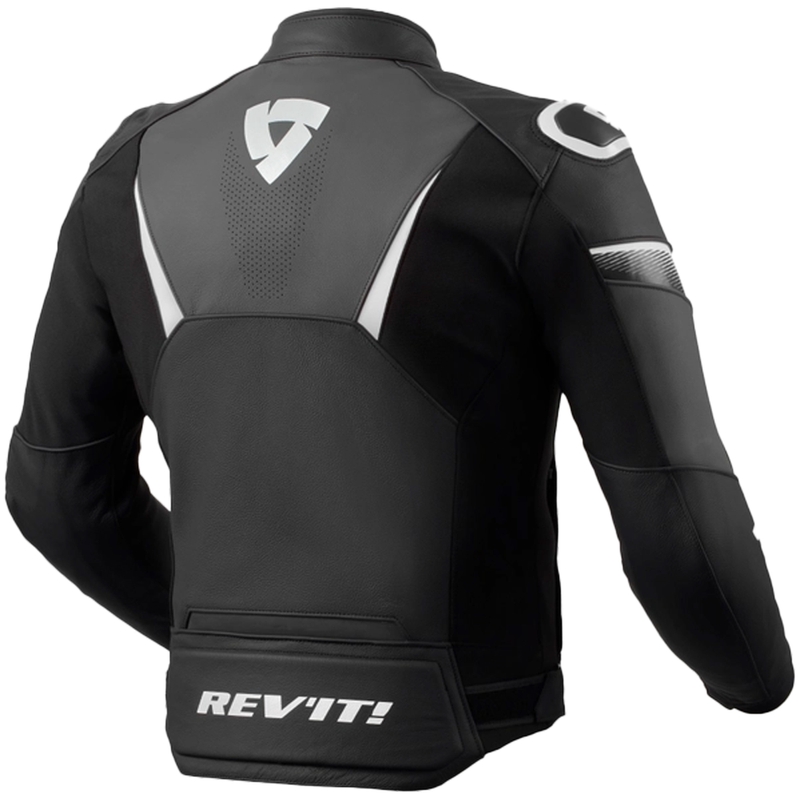 Veste moto en cuir Revit Argon 2 noir-blanc