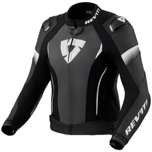 Veste de moto Revit Xena 4 Pro en cuir noir et blanc pour femme