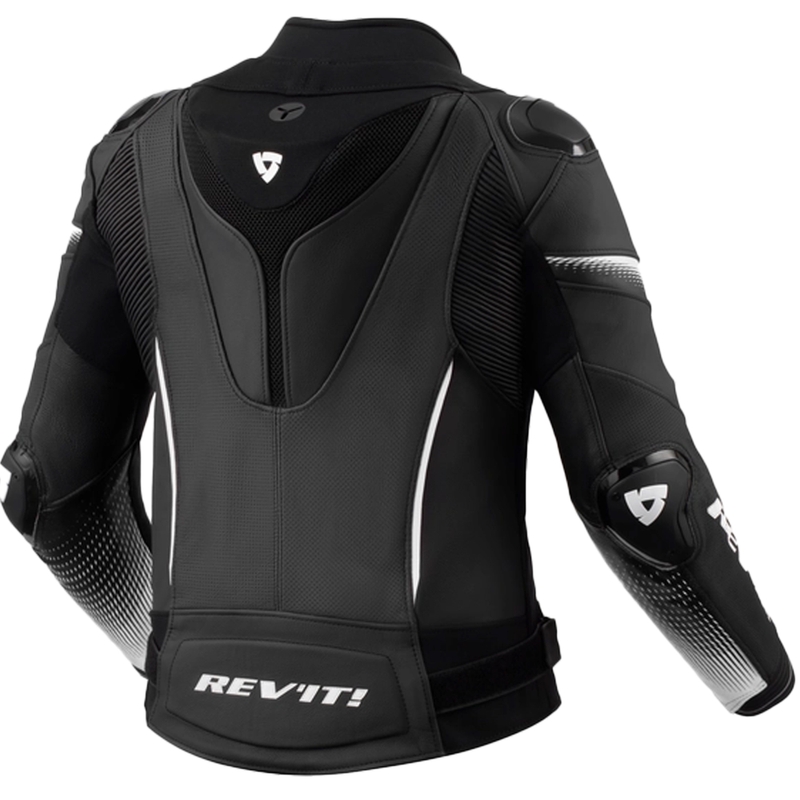 Veste de moto Revit Xena 4 Pro en cuir noir et blanc pour femme