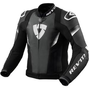 Blouson moto en cuir Revit Control noir-blanc